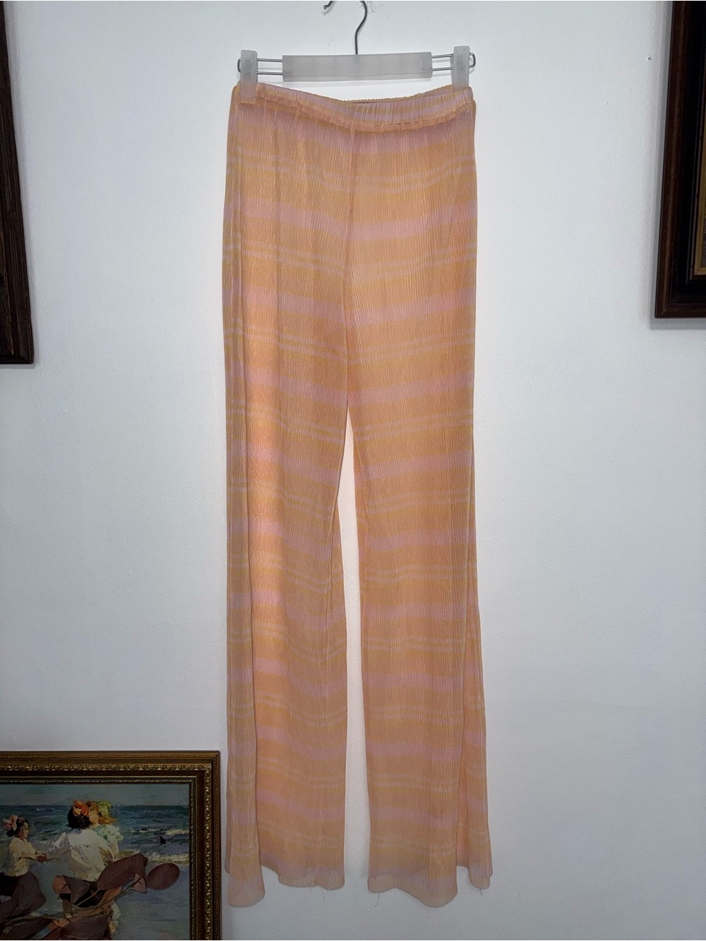 Lovers + Friends Peach & Light Pink Wide-Leg Pants